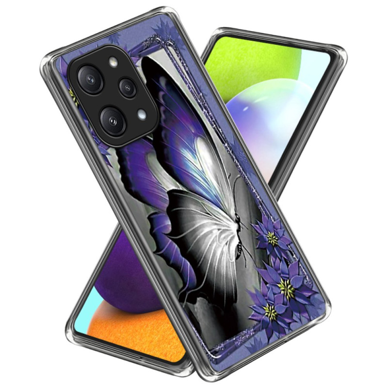 Xiaomi Redmi 12 5G / Poco M6 Pro 5G Cover Schmetterling Violett