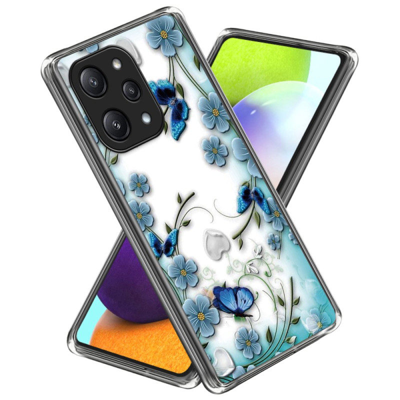 Xiaomi Redmi 12 5G / Poco M6 Pro 5G Schmetterlinge und Blumen Cover