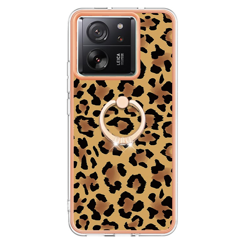 Xiaomi 13T / 13T Pro Cover Ringhalter mit Leopardenmuster