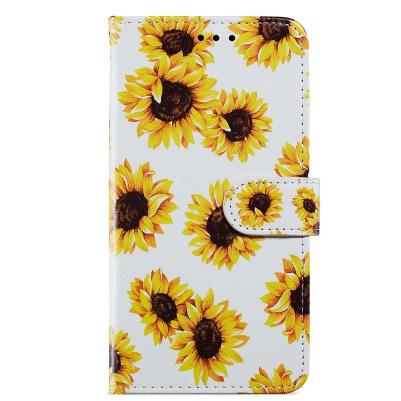 Xiaomi Redmi Note 12S Tasche Sonnenblumen mit Riemen