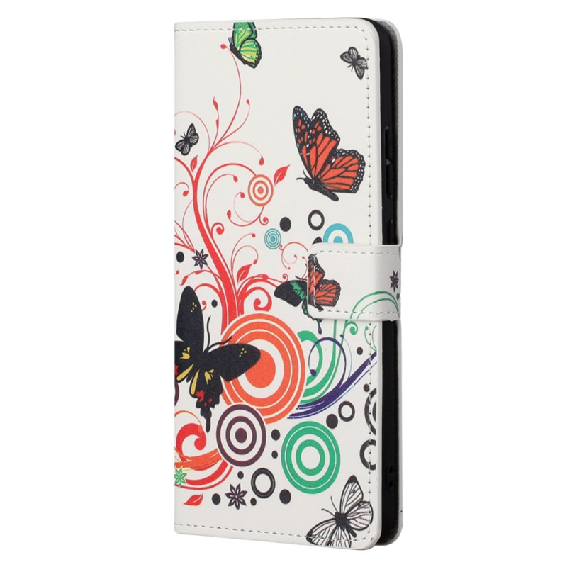 Xiaomi Redmi Note 12S Hülle Schmetterlinge auf weißem Hintergrund