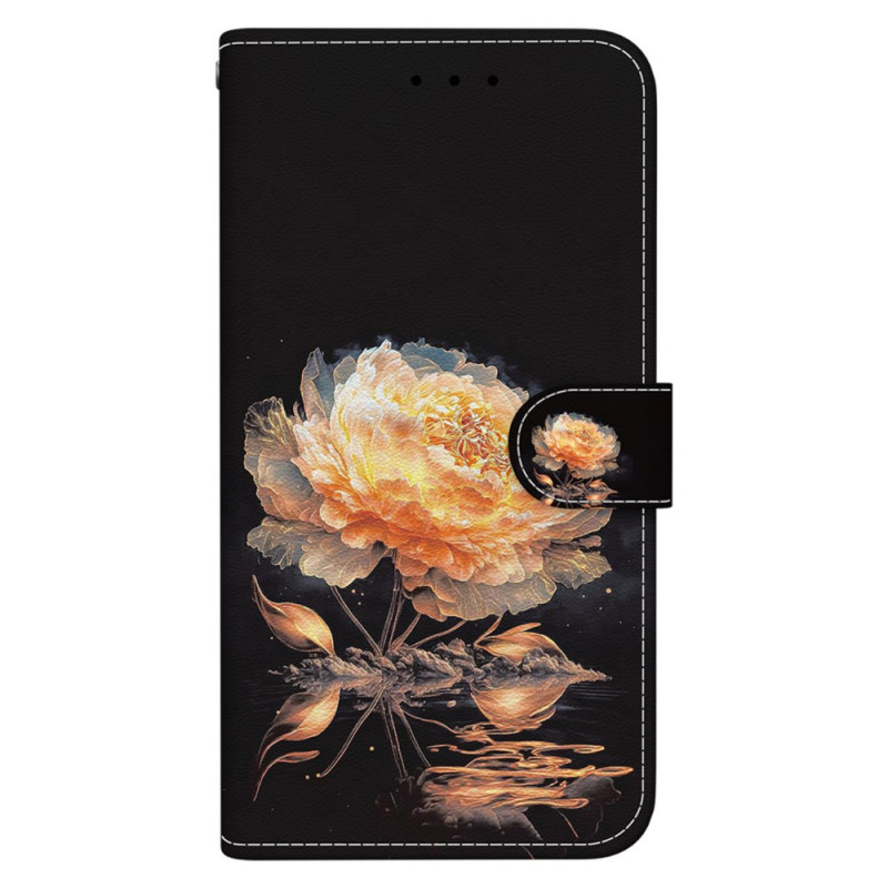 Xiaomi Redmi Note 13 Pro 5G / Poco X6 5G Pfingstrose Goldene Tasche mit Riemen