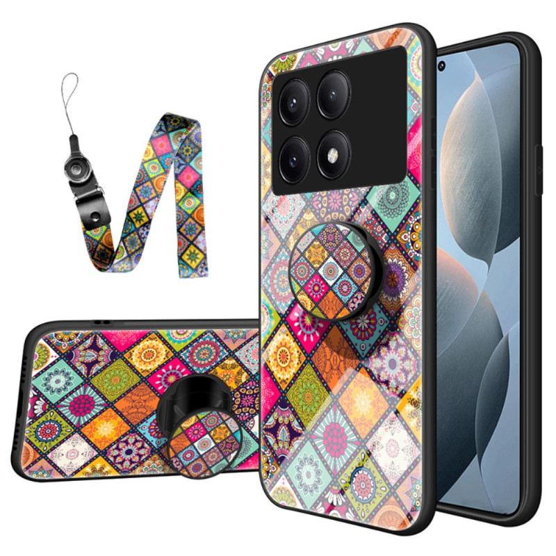 Poco X6 Pro 5G Cover Patchwork Halterung und Riemen