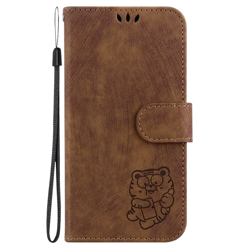 Xiaomi Redmi Note 13 Pro Plus 5G Tasche Niedlicher Tiger mit Riemen