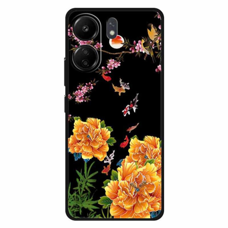 Xiaomi Redmi 13C / Poco C65 Cover Blumen und Fisch