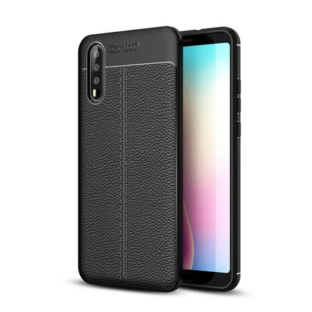 Huawei P20 Cover Lederoptik Litschi Double Line