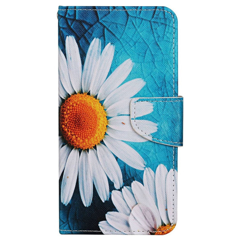 Samsung Galaxy A15 5G Hülle Große Chrysantheme mit Riemen