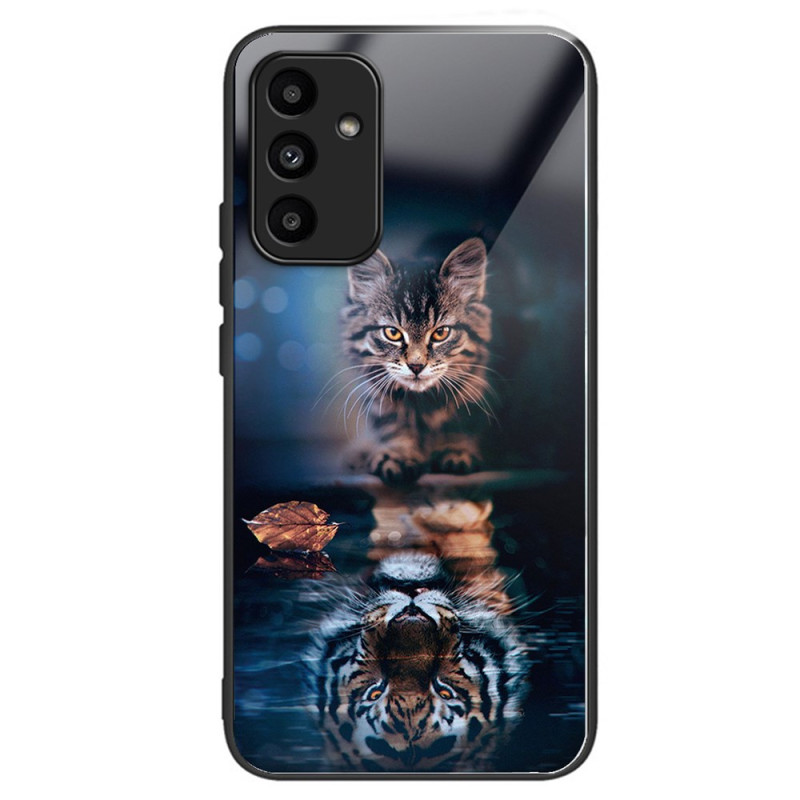 Samsung Galaxy A15 5G / A15 Hülle aus gehärtetem Glas Katze und Tiger