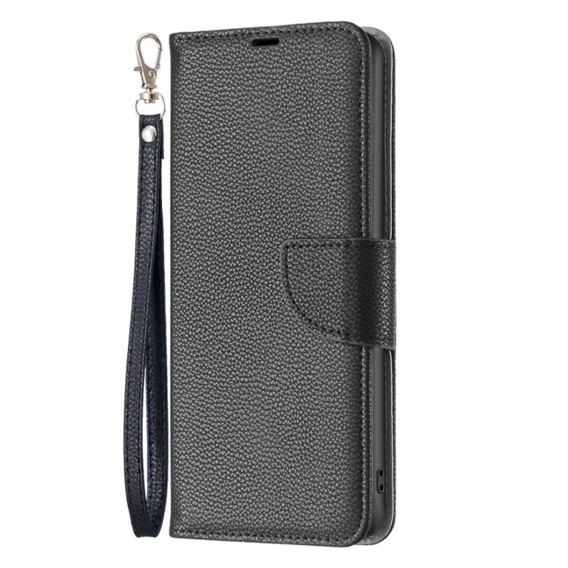 Samsung Galaxy A15 5G / A15 Style Leder Litchi Tasche mit Trageriemen