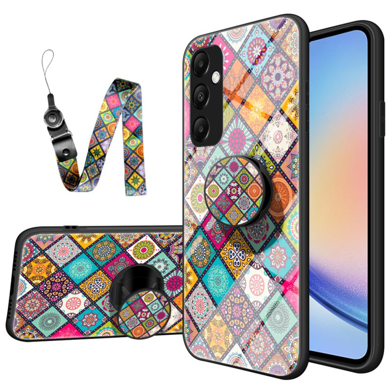 Samsung Galaxy A35 5G Patchwork Cover Halterung und Riemen