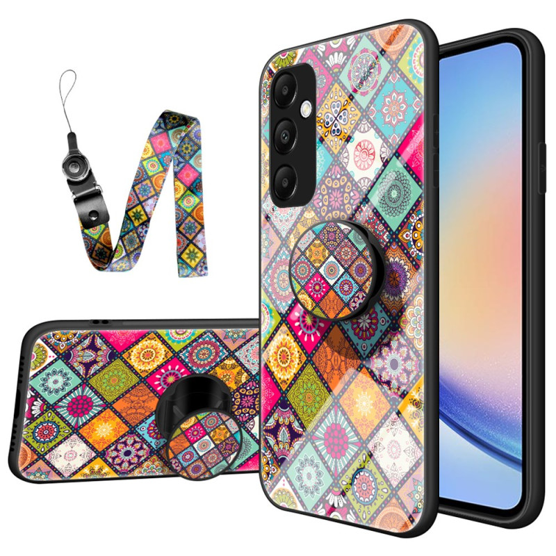 Samsung Galaxy A35 5G Patchwork Cover Halterung und Riemen