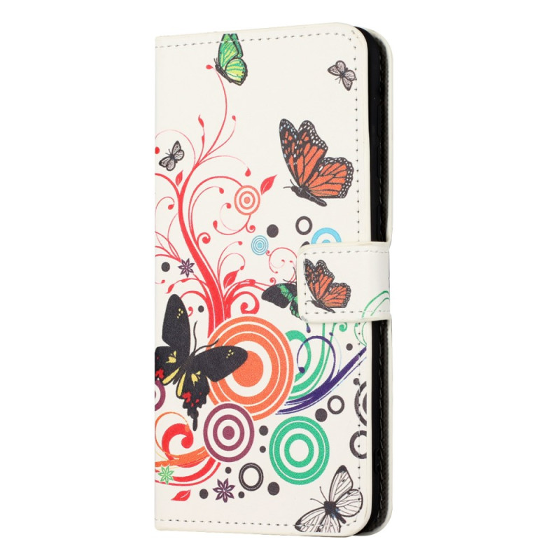 Samsung Galaxy Xcover 7 Hülle Schmetterlinge auf Weißem Hintergrund