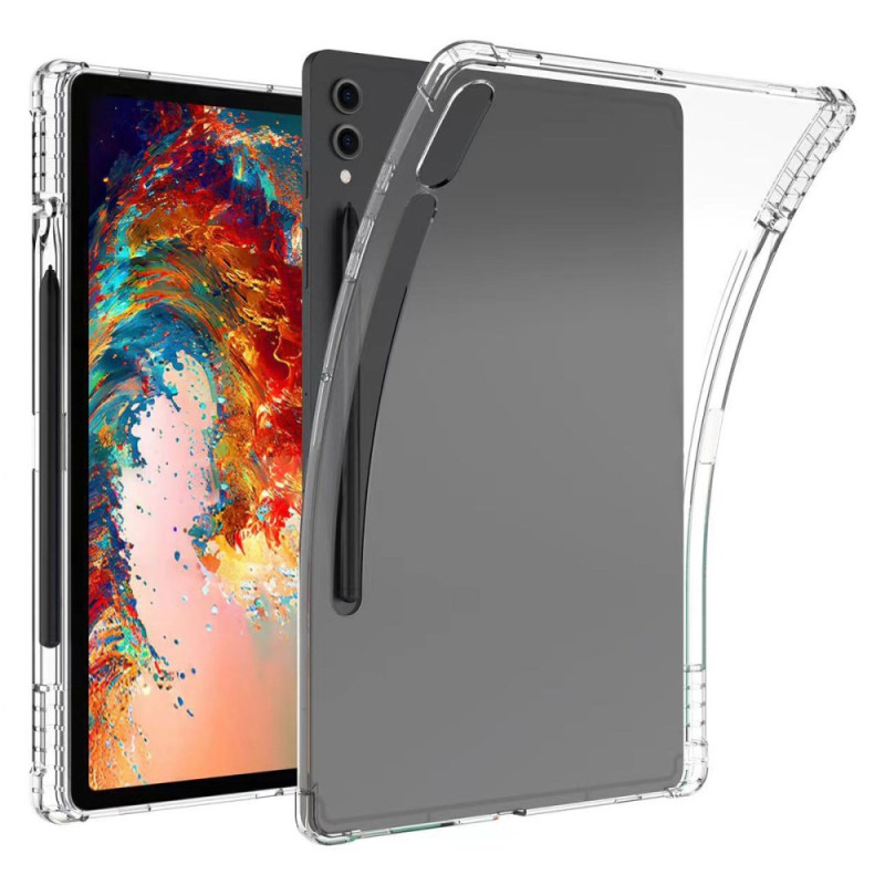 Transparentes Samsung Galaxy Tab S9 Plus Cover mit verstärkten Ecken und Stifthalter