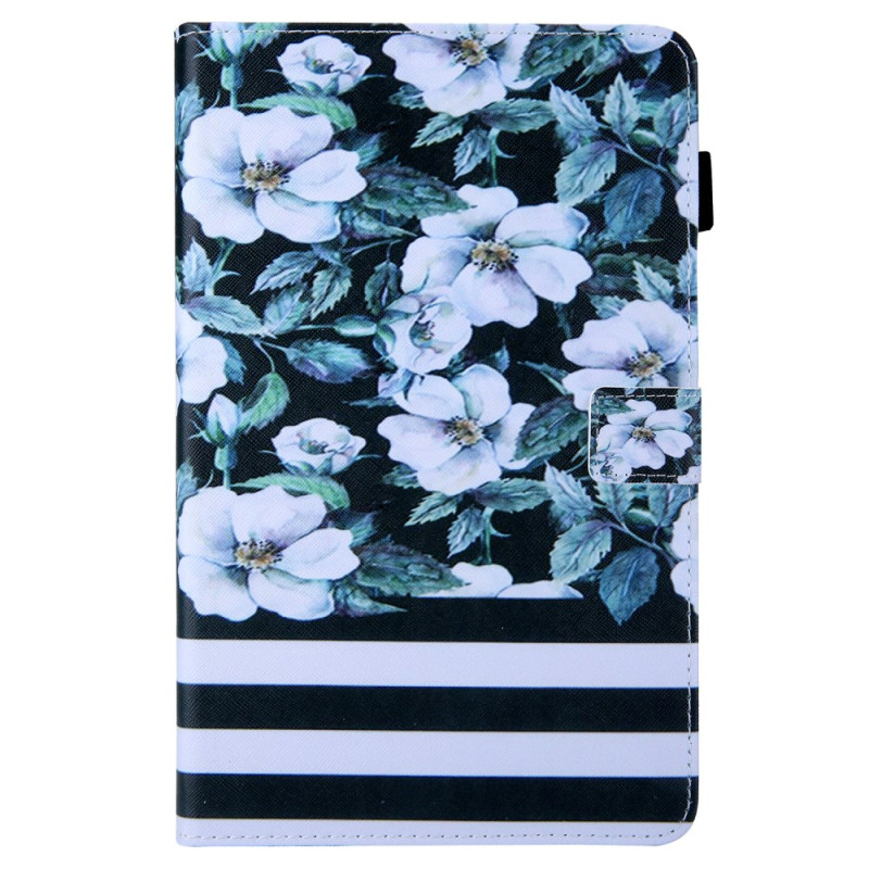 Samsung Galaxy Tab A9 Plus Hülle Blumen und Streifen