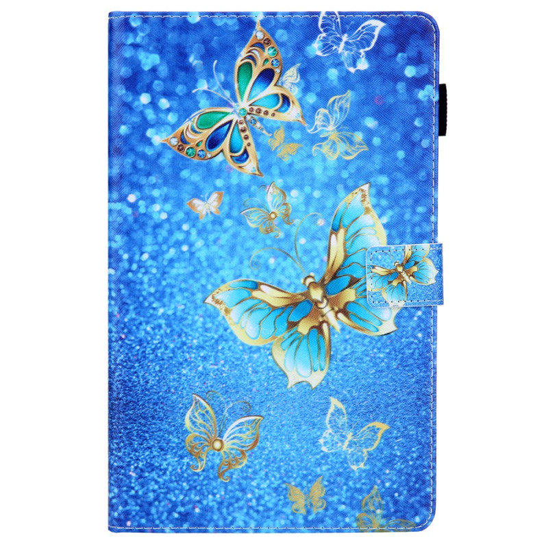 Samsung Galaxy Tab A9 Plus Hülle Goldene Schmetterlinge