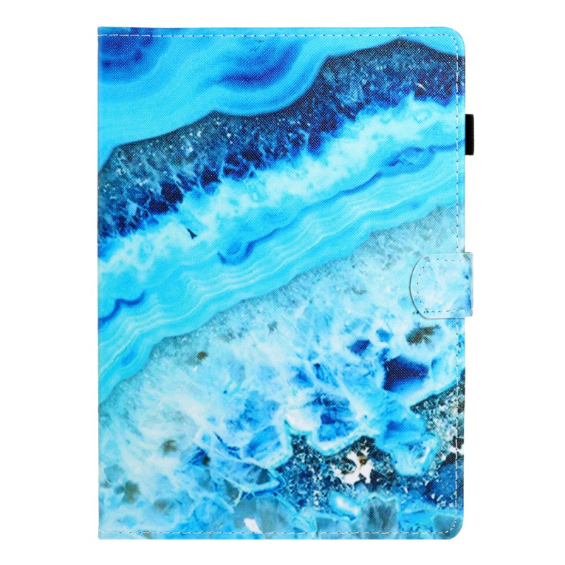 Samsung Galaxy Tab A9 Plus Hülle Marmor-Muster Blau