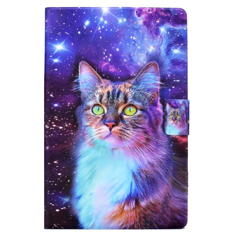 Samsung Galaxy Tab A9 Plus Hülle Katze und Sternenhimmel
