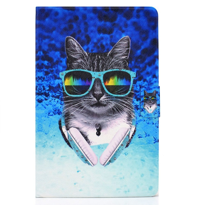 Hülle Samsung Galaxy Tab A9 Plus Katze mit Brille