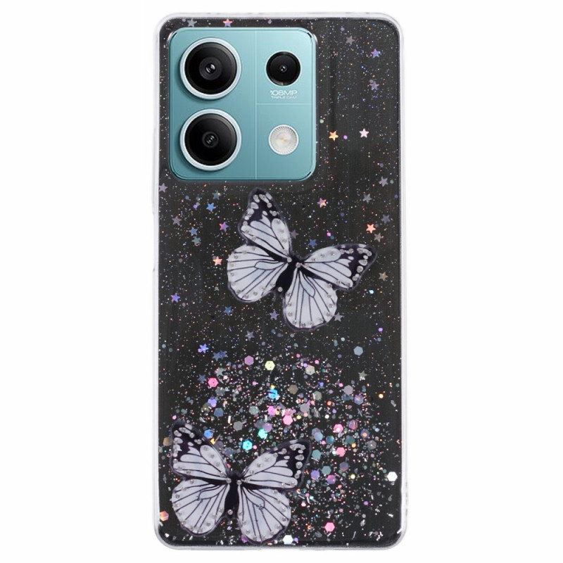 Xiaomi Redmi Note 13 5G Glitter Schmetterlinge Cover