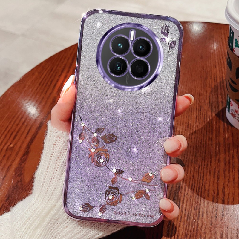 Realme 12 Pro / 12 Pro Plus Cover Blumen und Strass