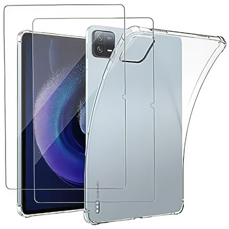 Xiaomi Pad 6 / Pad 6 Pro Cover Transparent und Displayschutz aus gehärtetem Glas