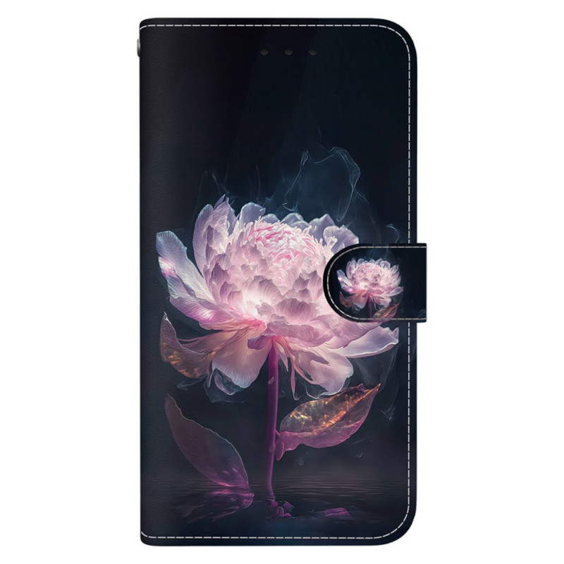 Xiaomi Redmi Note 13 4G Lila Pfingstrose Tasche mit Riemchen