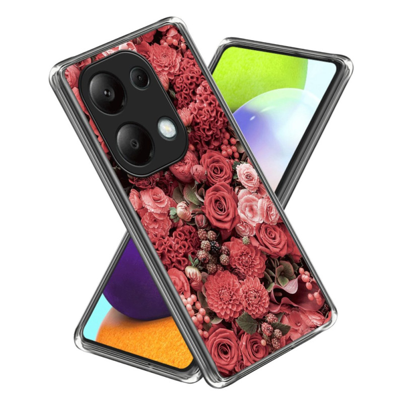 Xiaomi Redmi Note 13 Pro 4G / Poco M6 Pro 4G Cover Rote und rosa Blumen