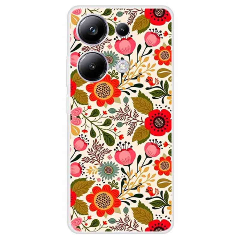 Xiaomi Redmi Note 13 Pro 4G / Poco M6 Pro 4G Cover Bunte Blumen