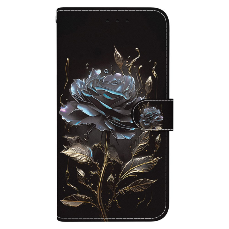 Xiaomi Redmi Note 13 Pro 4G / Poco M6 Pro 4G Schwarze Rose Tasche mit Riemen