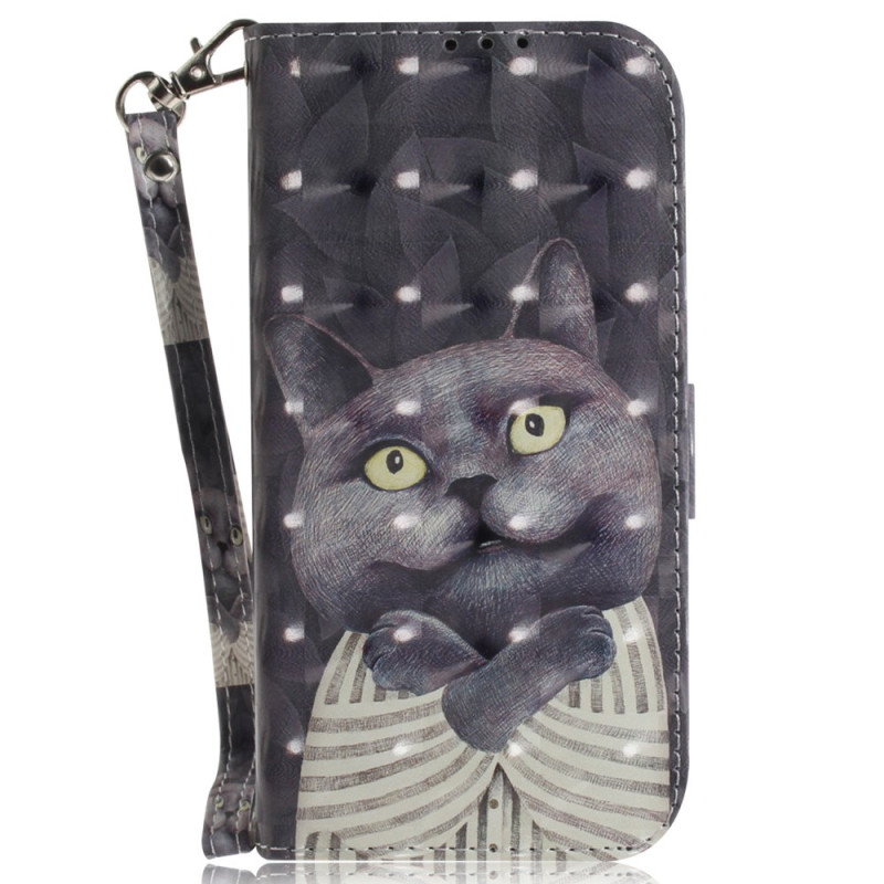 Oppo A78 Katze Grau Tasche mit Riemen
