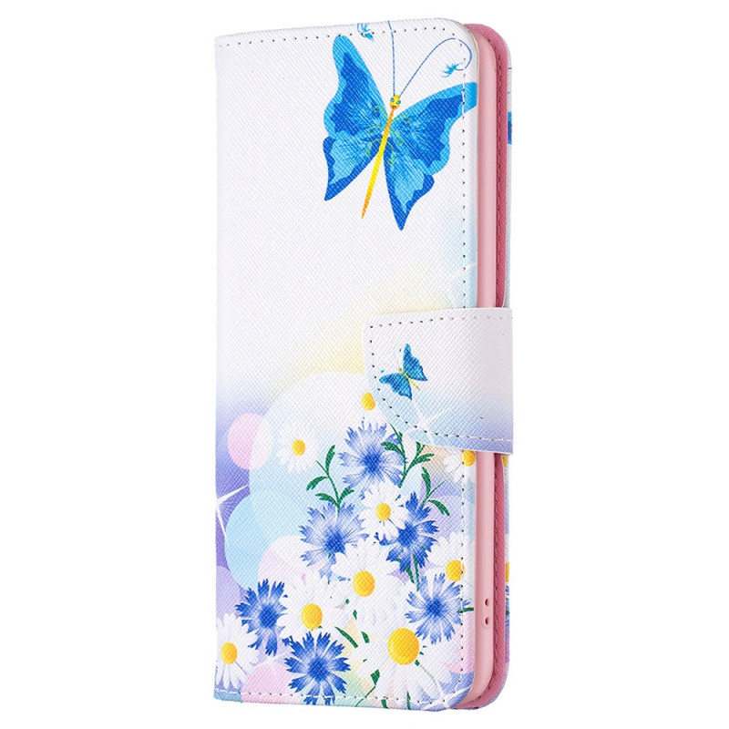 Oppo A78 Hülle Schmetterlinge und Blumen