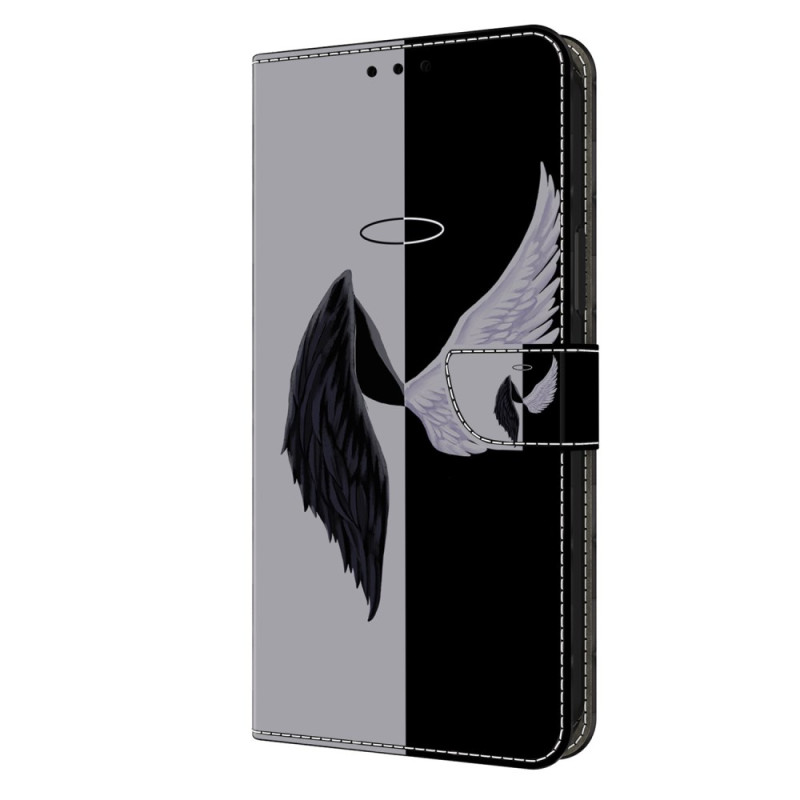 Oppo A78 Wings Tasche Schwarz und Weiß