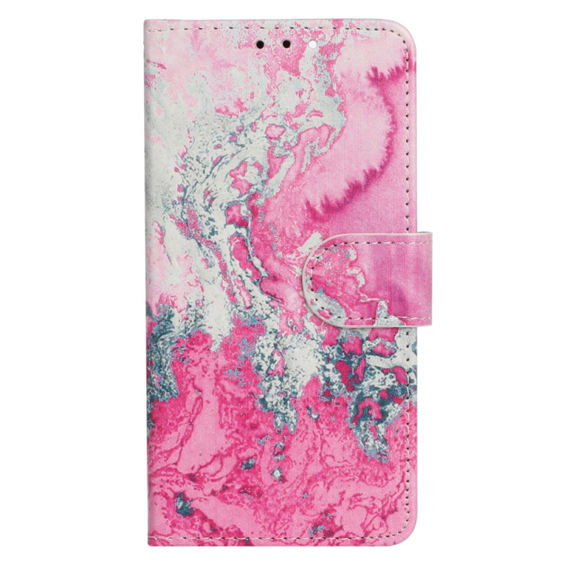 Oppo A98 5G Marmor-Muster Tasche Rosa und Silber