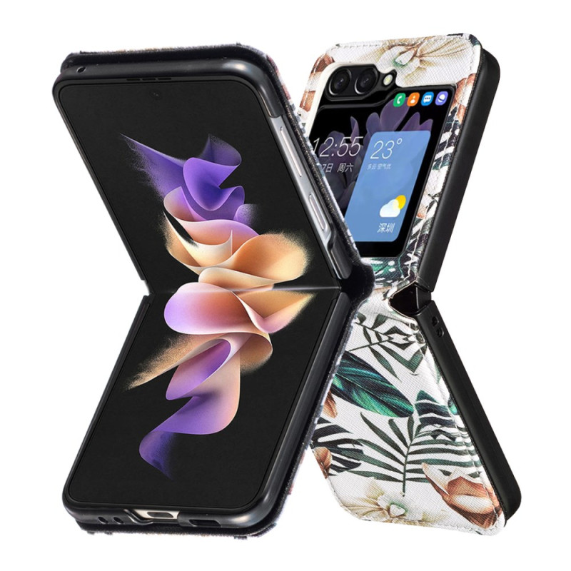 Samsung Galaxy Z Flip Cover Blätter und Blumen