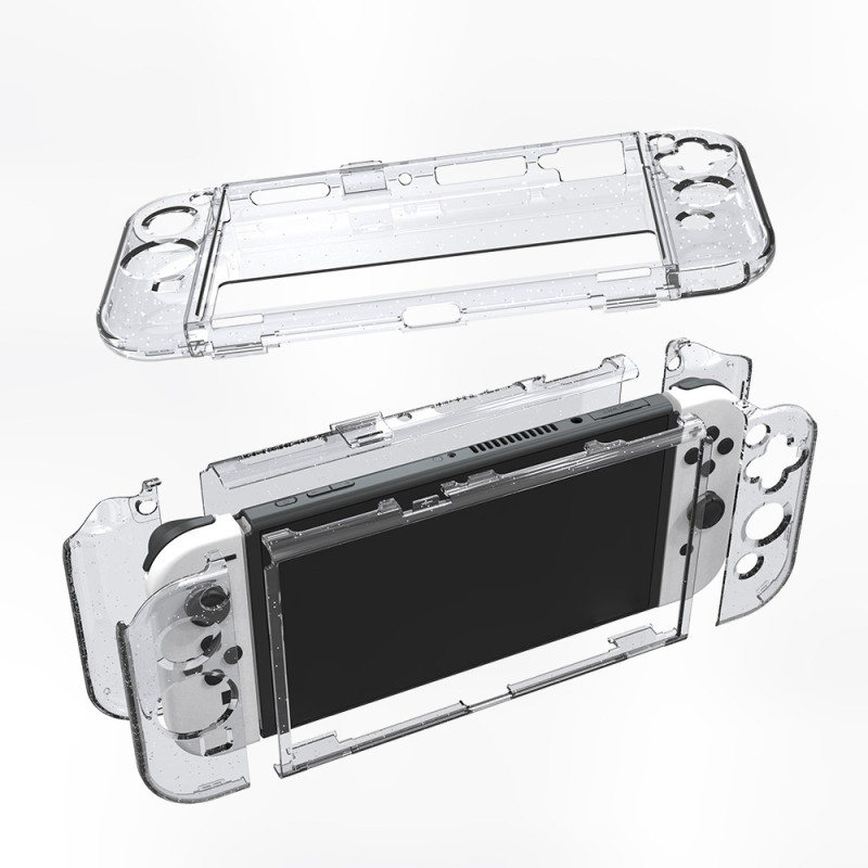 Nintendo Switch OLED Hülle Transparent mit Glitter