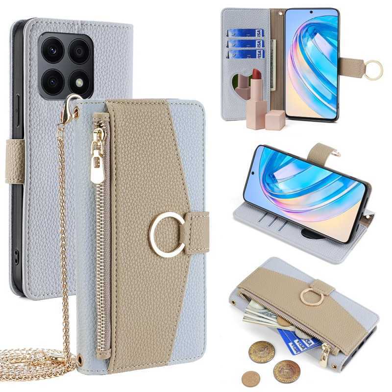 Honor X8a Tasche Portemonnaie und Kette