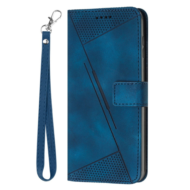 Motorola Edge 50 Pro Tasche Dreiecksmotiv mit Riemen