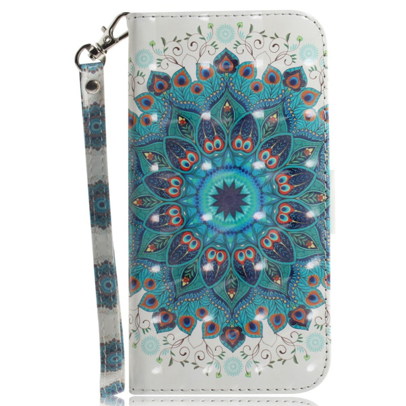 Motorola Edge 50 Ultra Tasche Mandala Grün mit Riemen