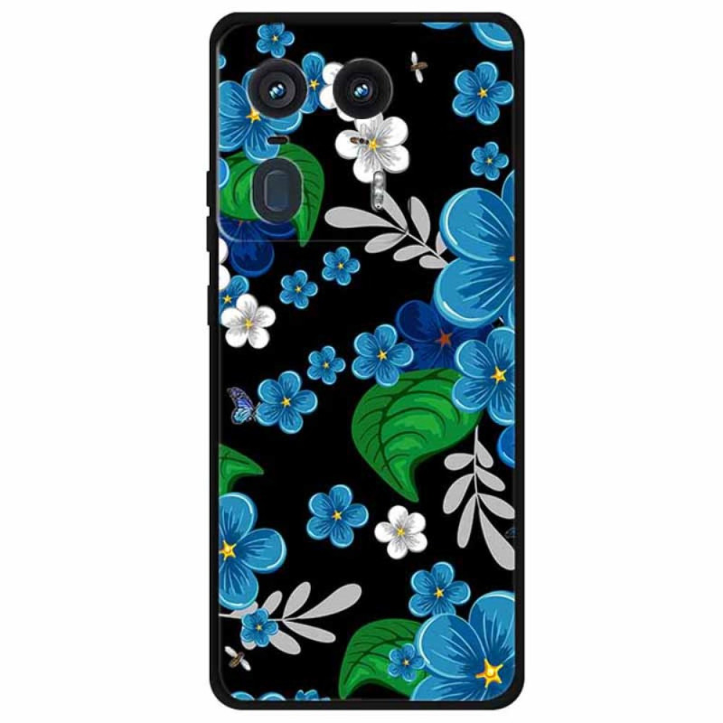 Motorola Edge 50 Ultra Blaue Blumen Cover