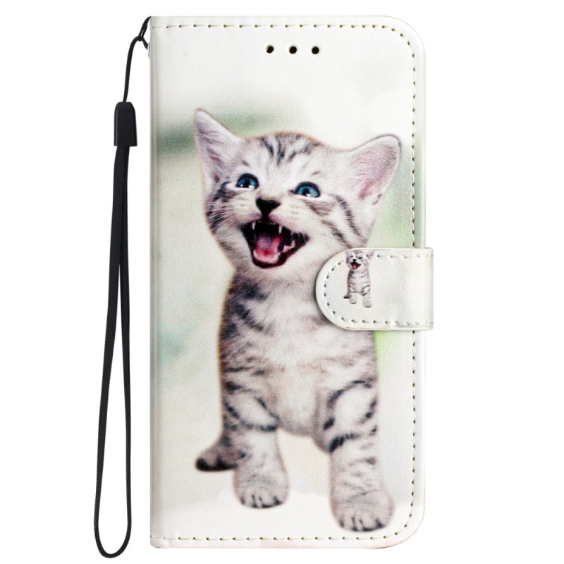 iPhone 16 Hülle Kleine Katze mit Riemen