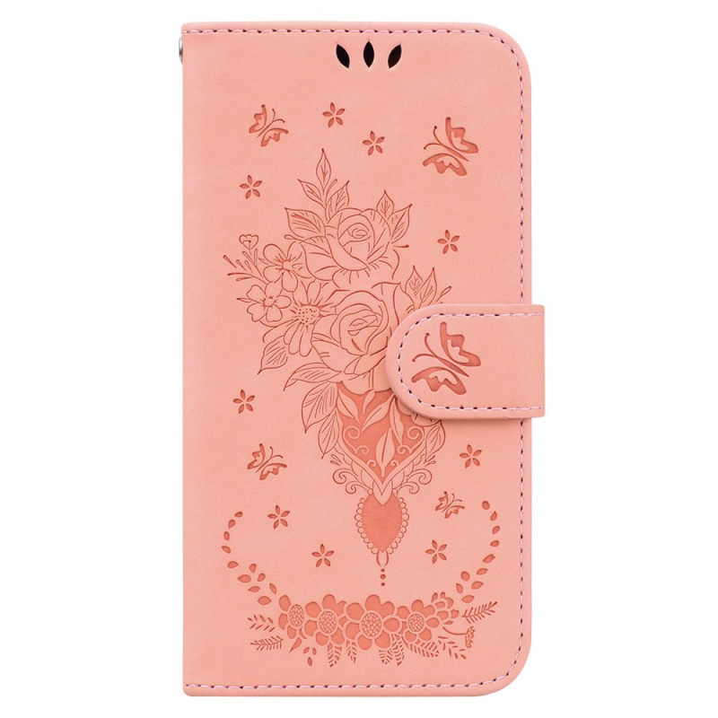 Hülle iPhone 16 Rosen mit Riemen