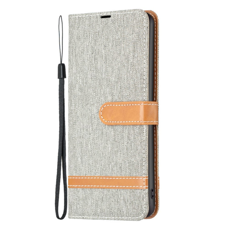 Housse iPhone 16 Plus Tissu Jeans  à Lanière