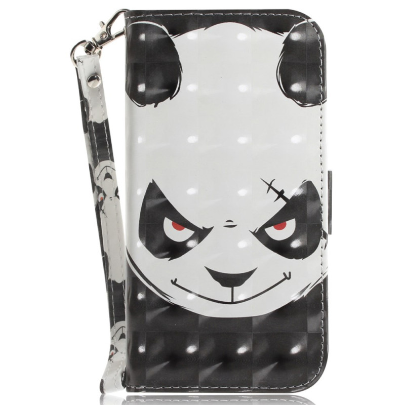 iPhone 16 Pro Angry Panda Hülle mit Trageriemen