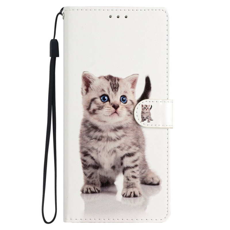 iPhone 16 Pro Hülle Kleine Katze mit Riemen