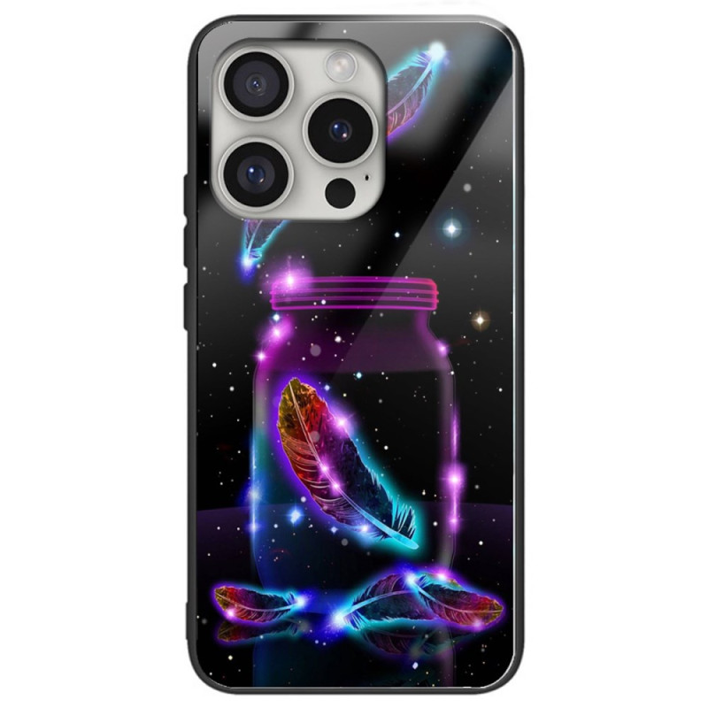 iPhone 16 Pro Cover Gehärtetes Glas Fluoreszierende Feder