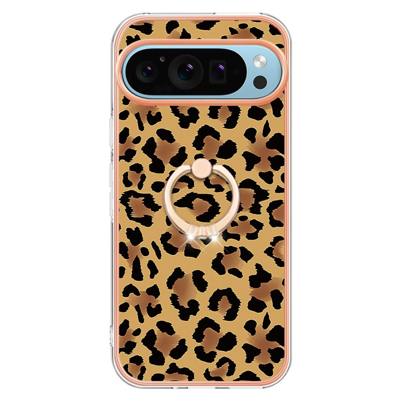 Google Pixel 9 / Pixel 9 Pro Cover Ringhalter mit Leopardenmuster