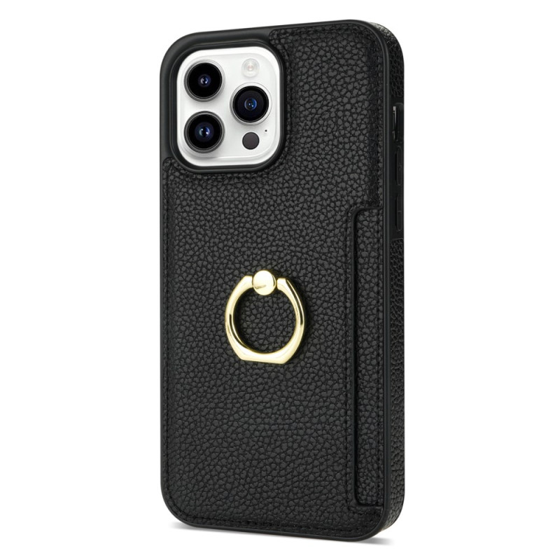 iPhone 16 Pro Cover mit Lederoptik Kartenhalter und Halterung