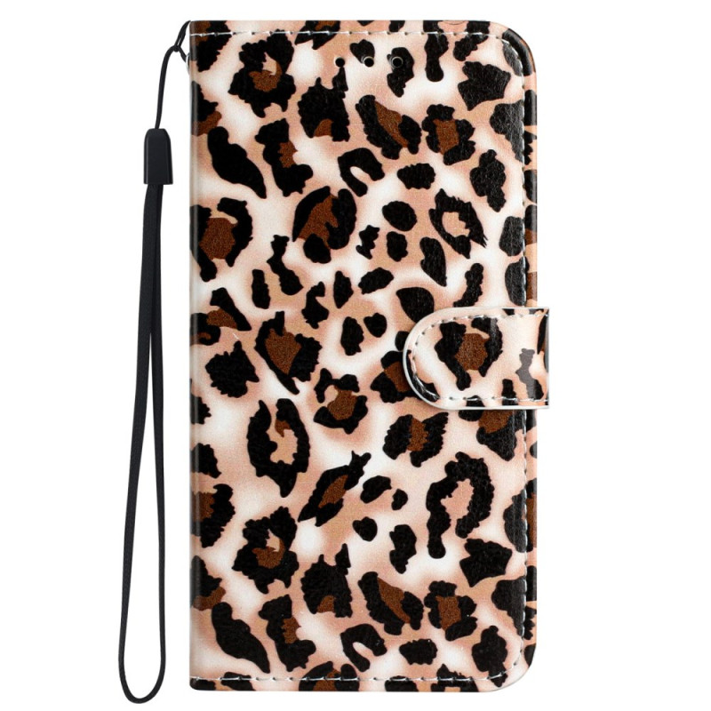 iPhone 16 Pro Max Hülle Leopardenmuster mit Riemen