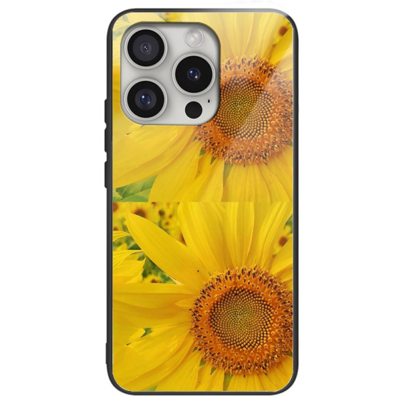 iPhone 16 Pro Max Hülle aus gehärtetem Glas Sonnenblume