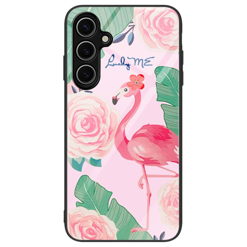 Samsung Galaxy S24 FE Hülle aus gehärtetem Glas Flamingo Rosa